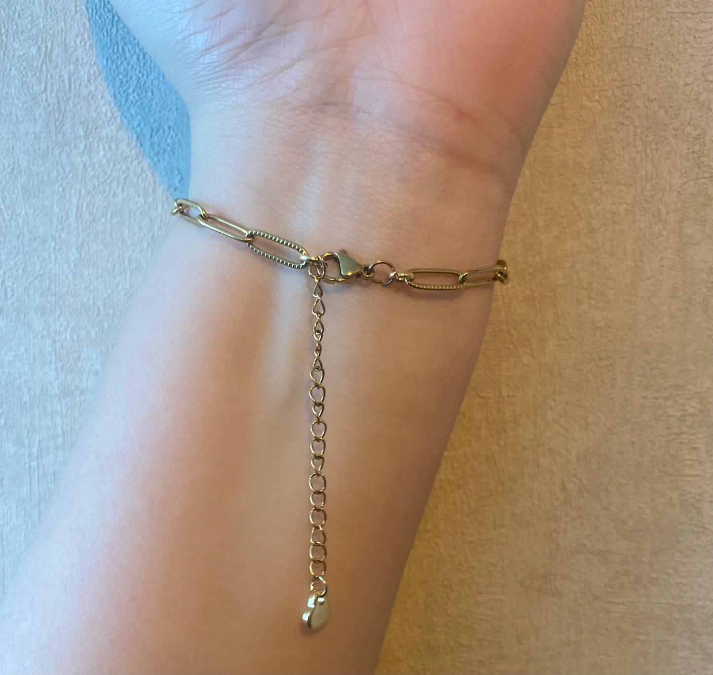 RVS goudkleurige schakelarmbandje met schildpad bedel